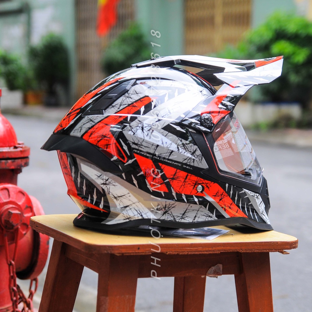 Mũ bảo hiểm cào cào 2 kính - Fullface off road có kính siêu đẹp