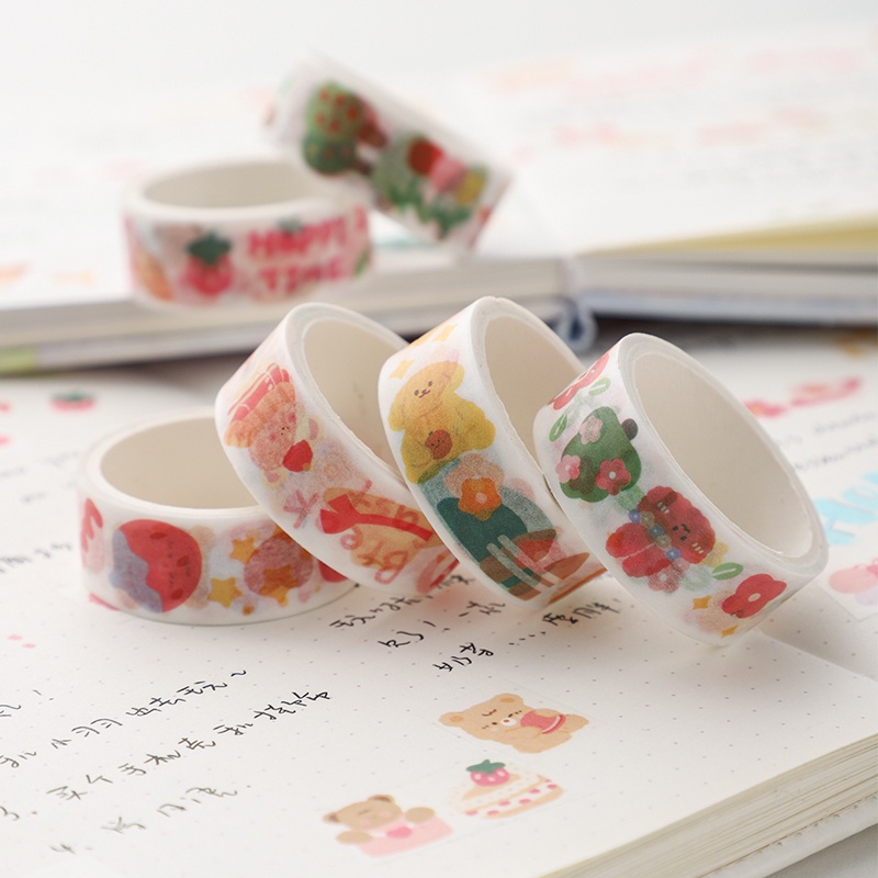 Cuộn Băng Dán Washi Họa Tiết Dễ Thương Trang Trí Sổ Tay / Nhật Ký