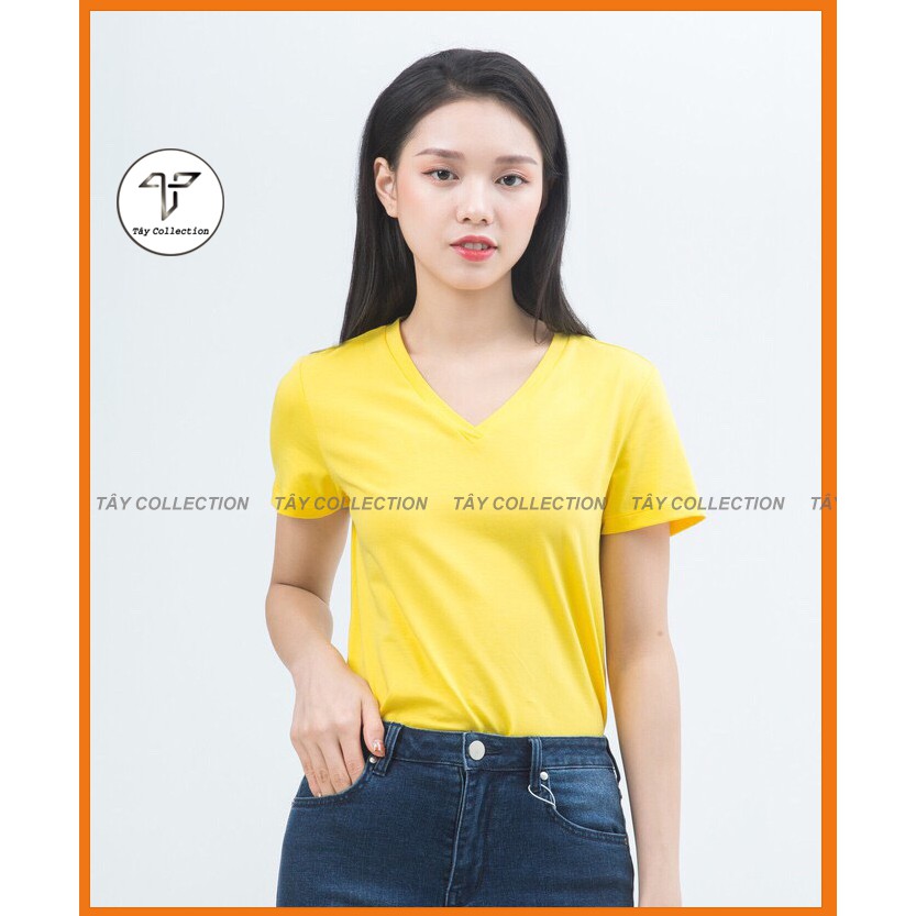 [40 - 55kg] Áo Thun Nữ Cổ Tim VNXK, Áo Thun Lỗ Kim Thông Hơi Thoáng Mát, Vải Đẹp, Thấm Hút Mồ Hôi Tốt