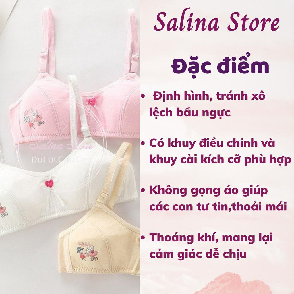 Áo lót học sinh, áo dây cho bé gái tuổi dậy thì, áo ngực trẻ giai đoạn phát triển, cài sau 2 móc - SALINA STORE