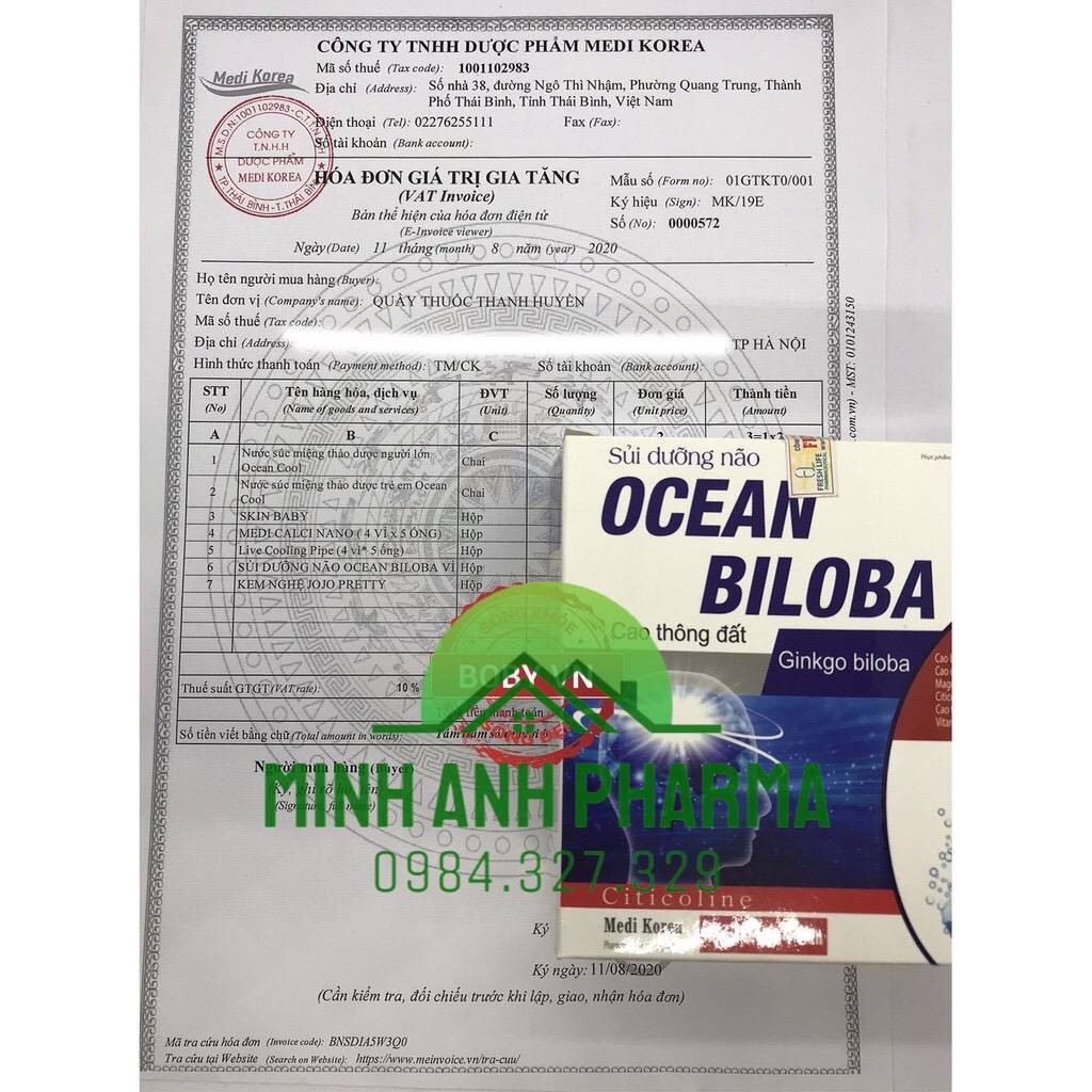 Viên sủi Dưỡng não OCEAN BILOBA