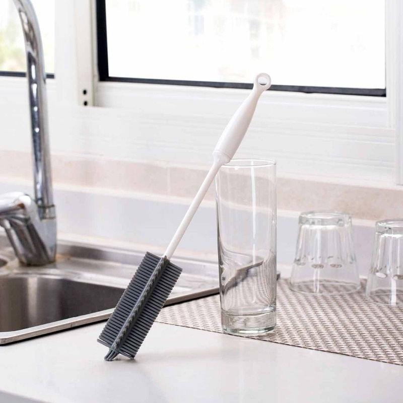 Cọ Rửa Ly Cốc Bằng Silicone Mềm Cán Dài Tiện Lợi