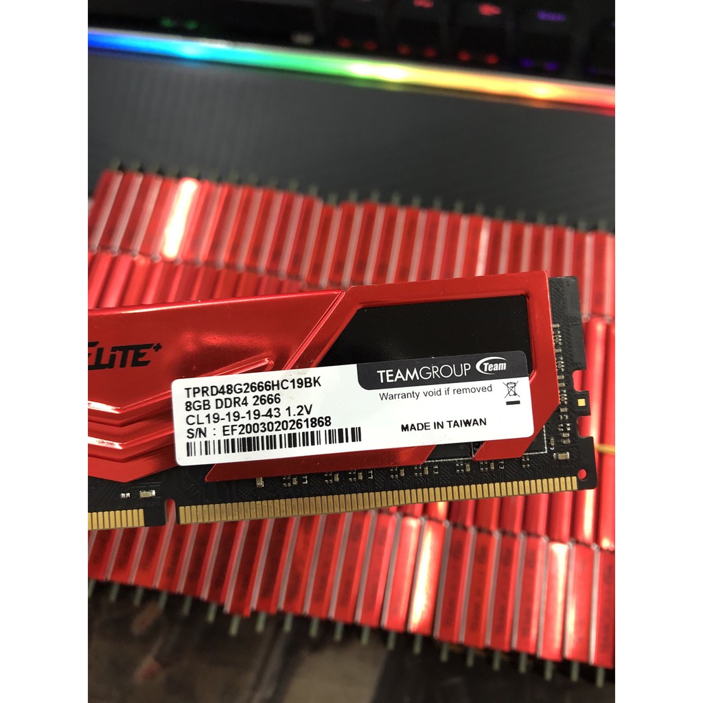 RAM Team Elite DDR4 8Gb/ Bus 2666 (Tản đỏ) - còn bảo hành 2025