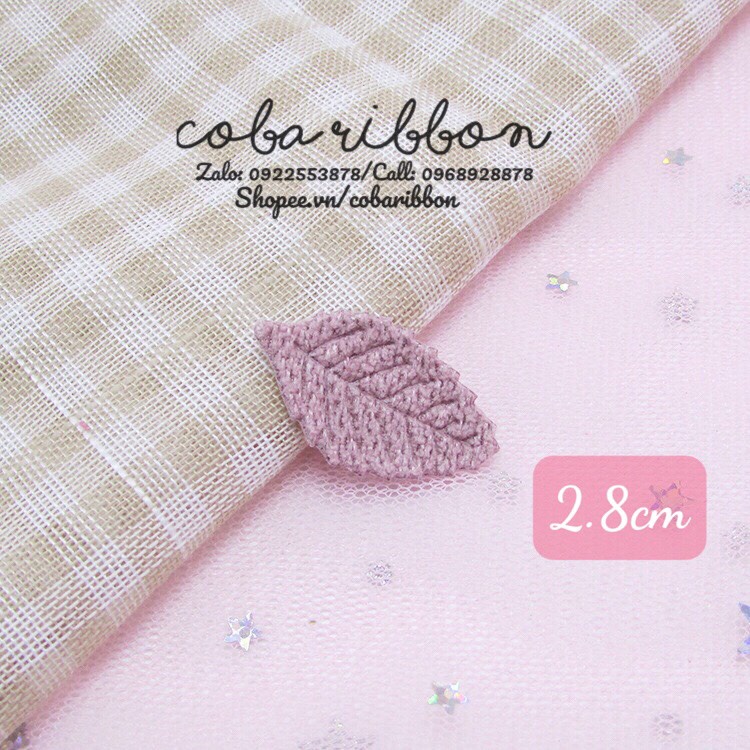 10 cái - Lá bằng vải len mẫu số 2, cỡ nhỏ dài 2.8cm, rộng 1.6cm
