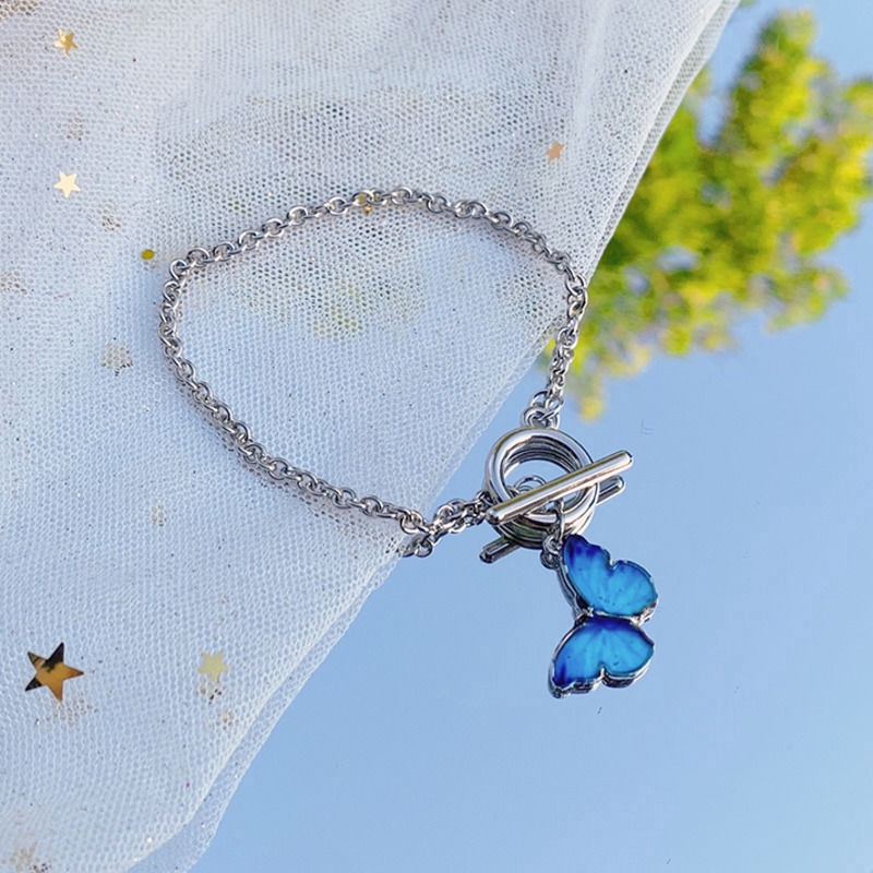 Vòng Đeo Tay Mặt Hình Bướm Xinh Xắn Theo Phong Cách Hàn Quốc