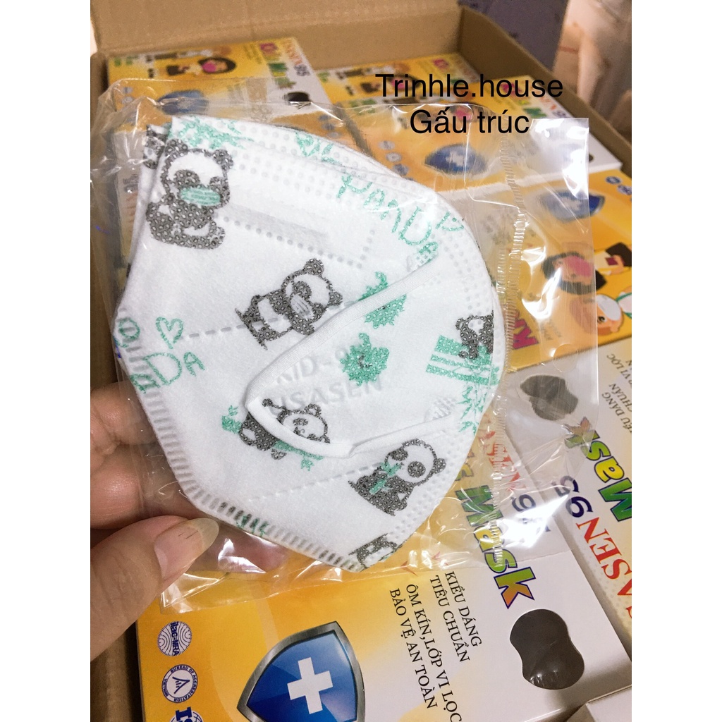 Hộp 10 cái Khẩu trang bé Usasen N95 lọc bụi mịn, dày dặn trẻ em từ 2-8 tuổi- tân bình