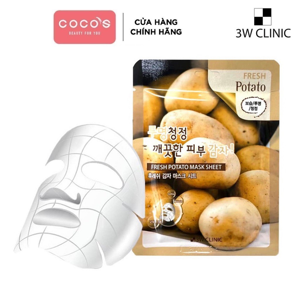 [Mã COSCOCOT4 -8% đơn 250K] Mặt Nạ Chiết Xuất Khoai Tây 3W Clinic Fresh Potato Mask Sheet 23ml