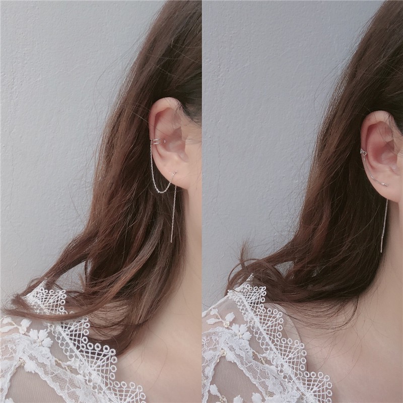 [Order] Khuyên tai mạ bạc dài helix - Helix long line earrings