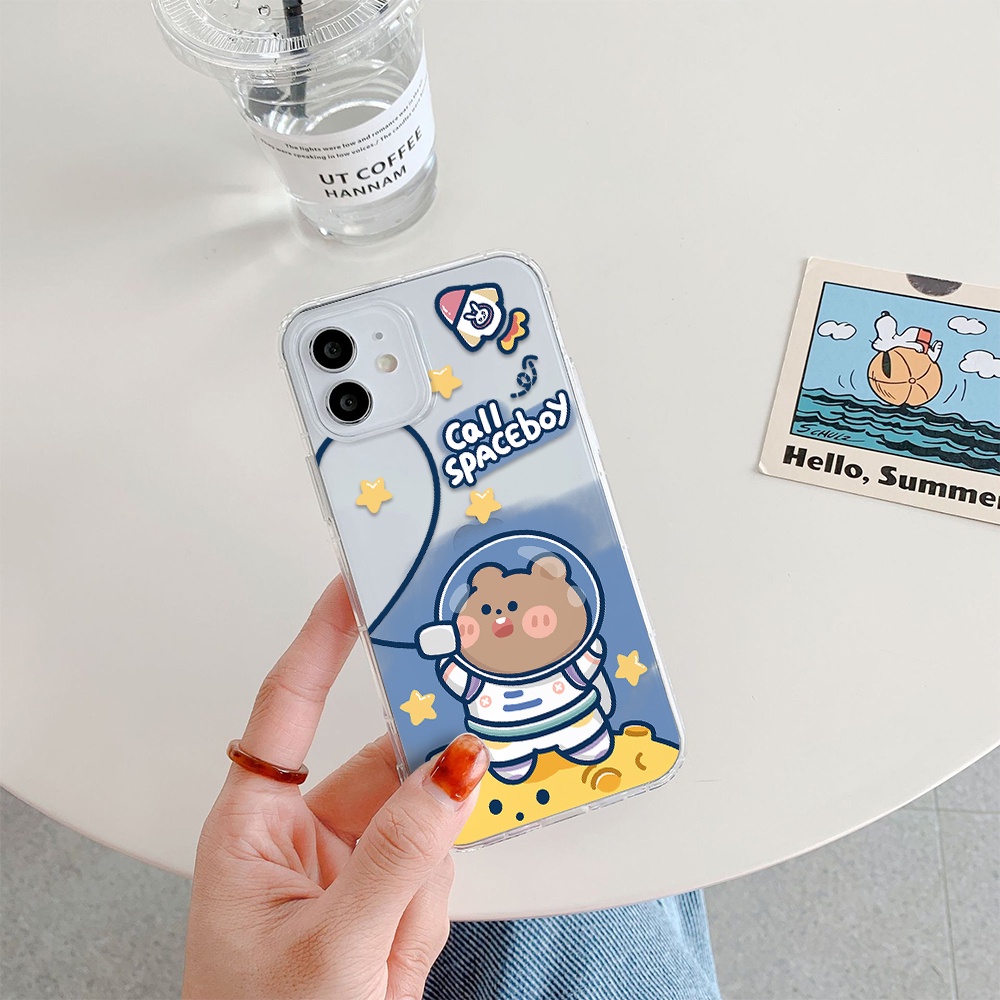 Ốp Điện Thoại Hình Gấu / Thỏ / Phi Hành Gia Cho Iphone 11 Pro Max 12 Pro Max 13 Pro Max Mini 6 7 8 6 7plus Se 2020 X Xs Xr 5 4