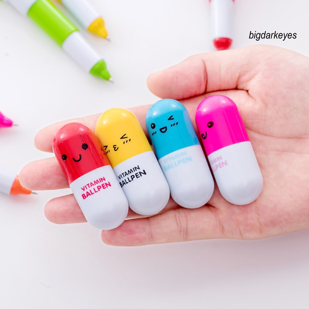 Bút Bi Hình Viên Thuốc Hoạt Hình Dễ Thương Có Thể Thu Gọn Tiện Dụng Cho Học Sinh/Văn Phòng
