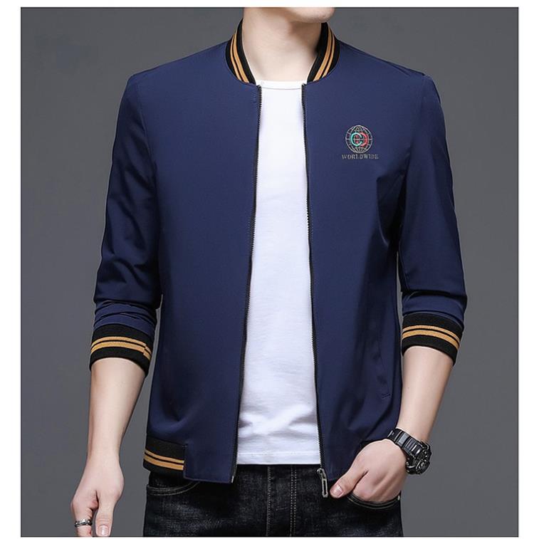 Áo khoát dù vải dày 2 lớp bomber logo cá tính cá tính-A1002