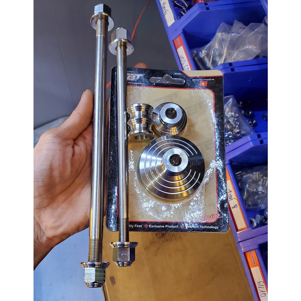 Combo chụp cóc TBT cho sirius ex135 ex10 kèm cốt tán v2 chất liệu inox 304