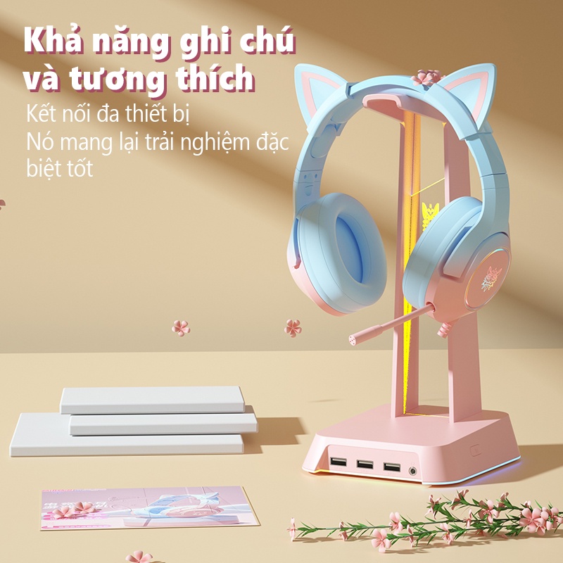 Giá đỡ tai nghe di động ONIKUMA ST-2 màu hồng có thể được sử dụng cho tai nghe