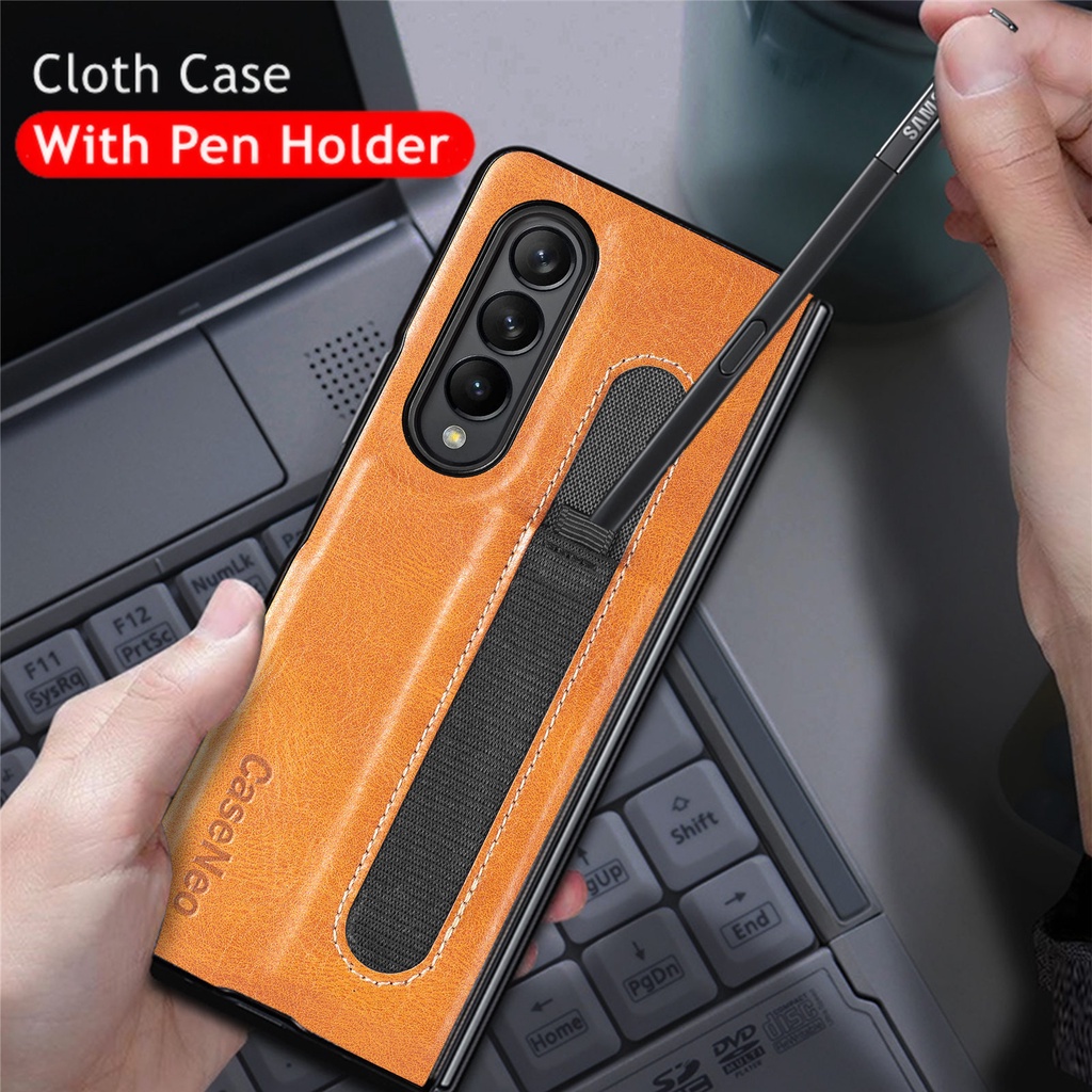 Ốp lưng da Samsung Galaxy Z Fold 4, Z fold 3 có khe cài bút ,sang trong lịch lãm