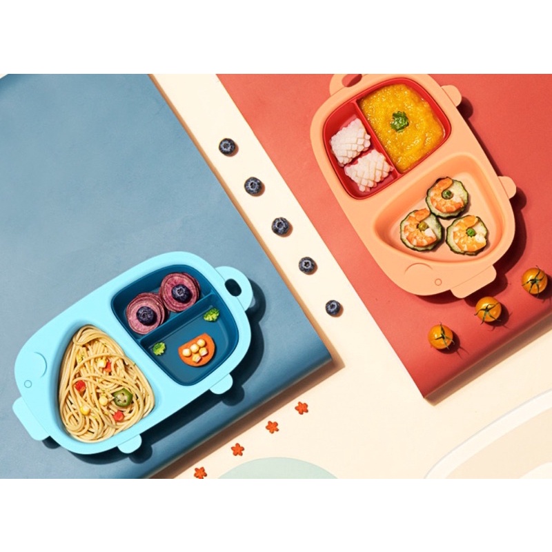 Khay ăn dặm chia ngăn có nắp cực đẹp cho trẻ em Hogokids