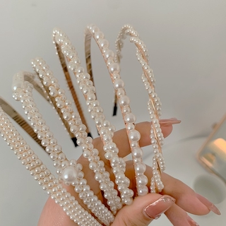 Băng đô cài tóc đính hạt trai Mee Store