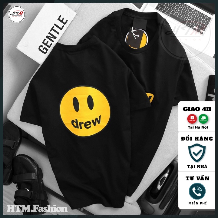 Áo phông tay ngắn, Áo thun ngắn tay cổ tròn thời trang siêu đẹp HTM Fashion GZ2.13 in I Love D.rew