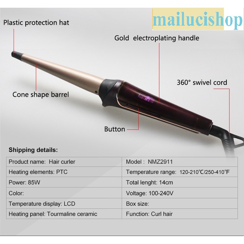 Xả kho thanh lý  MÁY LÀM TÓC UỐN XOĂN HÌNH NÓN CAO CẤP_DODO