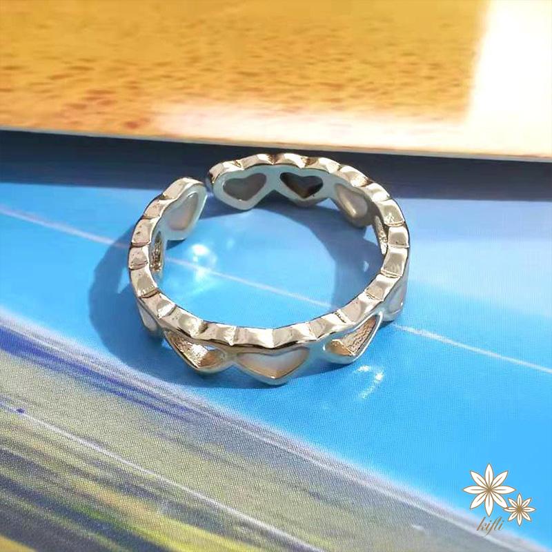 【kifli】Nhẫn hình trái tim dạ quang phong cách Âu Mỹ thời trang cho nữ