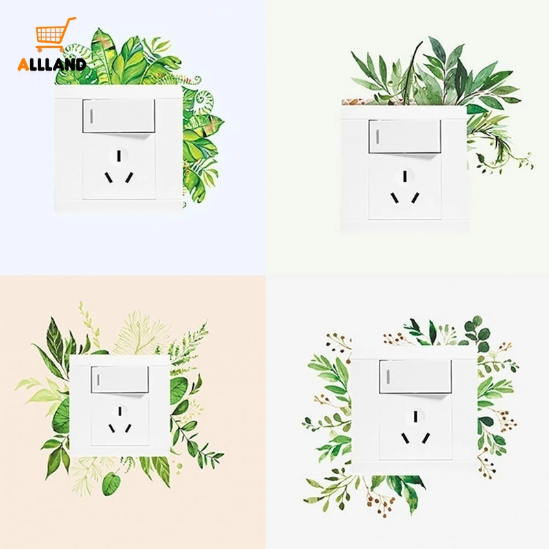 1 Miếng Dán PVC Hình Lá Cây Trang Trí Công Tắc Tường Phòng Khách
