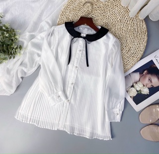 Sơ mi dập ly cổ sen