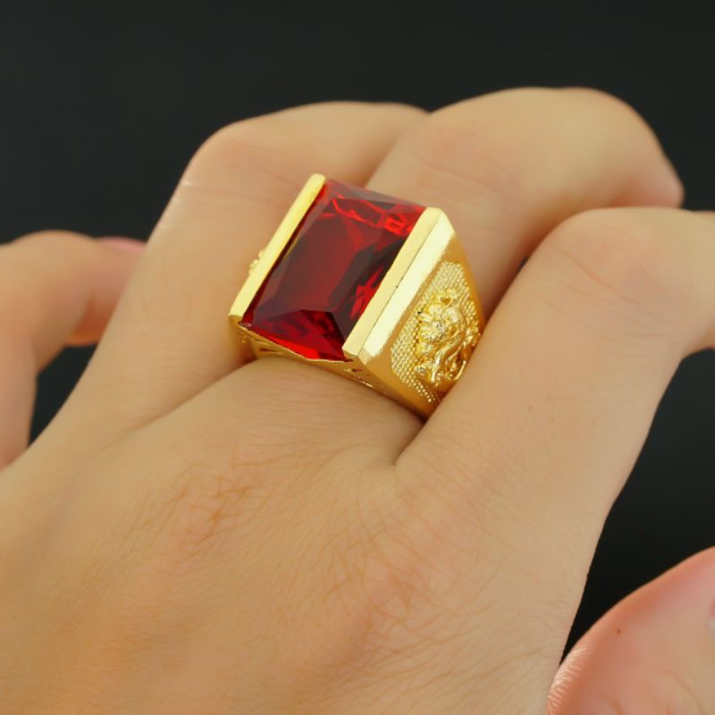 Nhẫn nam thời trang phong cách mặt vuông chạm rồng 161021