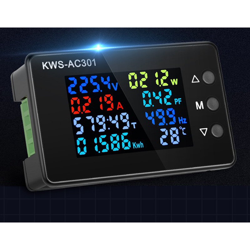 Màn hình kỹ thuật số Vôn kế hiện tại 50-300V AC Wattmeter Máy đo điện đa chức năng Máy dò điện