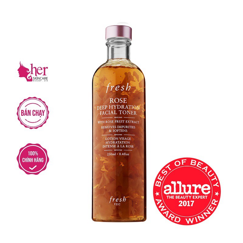 [Bản US - 250ML] Toner Cân Bằng Da Giữ Ẩm Chuyên Sâu - Fresh Rose Deep Hydration Facial Tone | BigBuy360 - bigbuy360.vn
