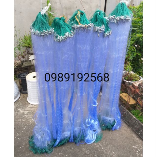 Lưới đánh cá 3 màn thái lan cao 1m dài 50m mắt lưới  6cm, 8cm, 10cm bắt cá rô phi cá trắm chép