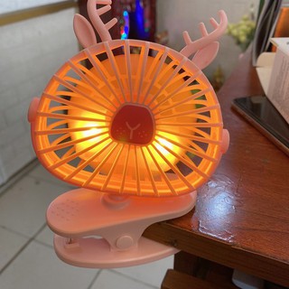 Quạt mini kẹp bàn hình thú có đèn