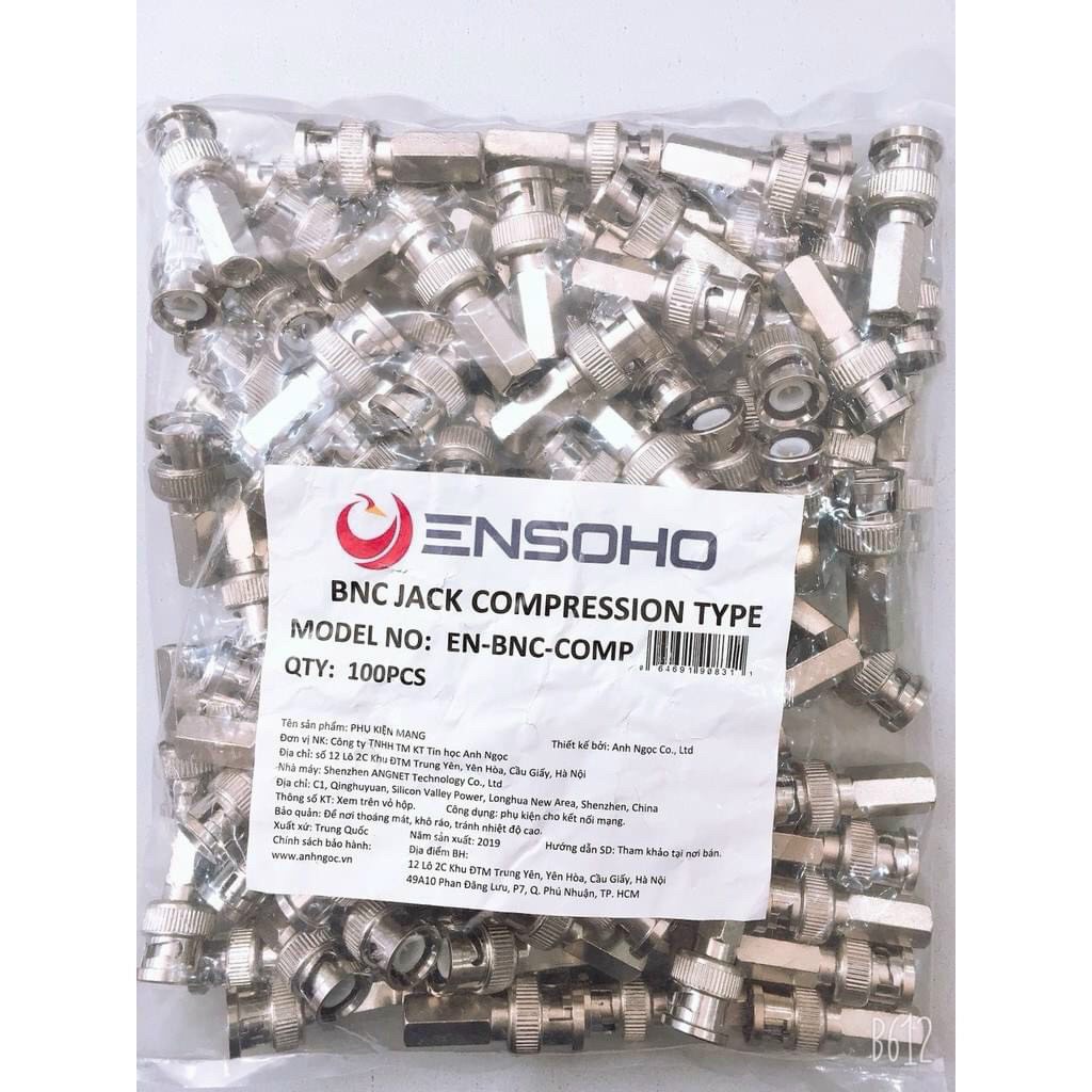 Combo 100 Jack BNC F5 loại tốt - Jack tín hiệu cho Camera, BNC F5 Ensoho, BNC lò xo