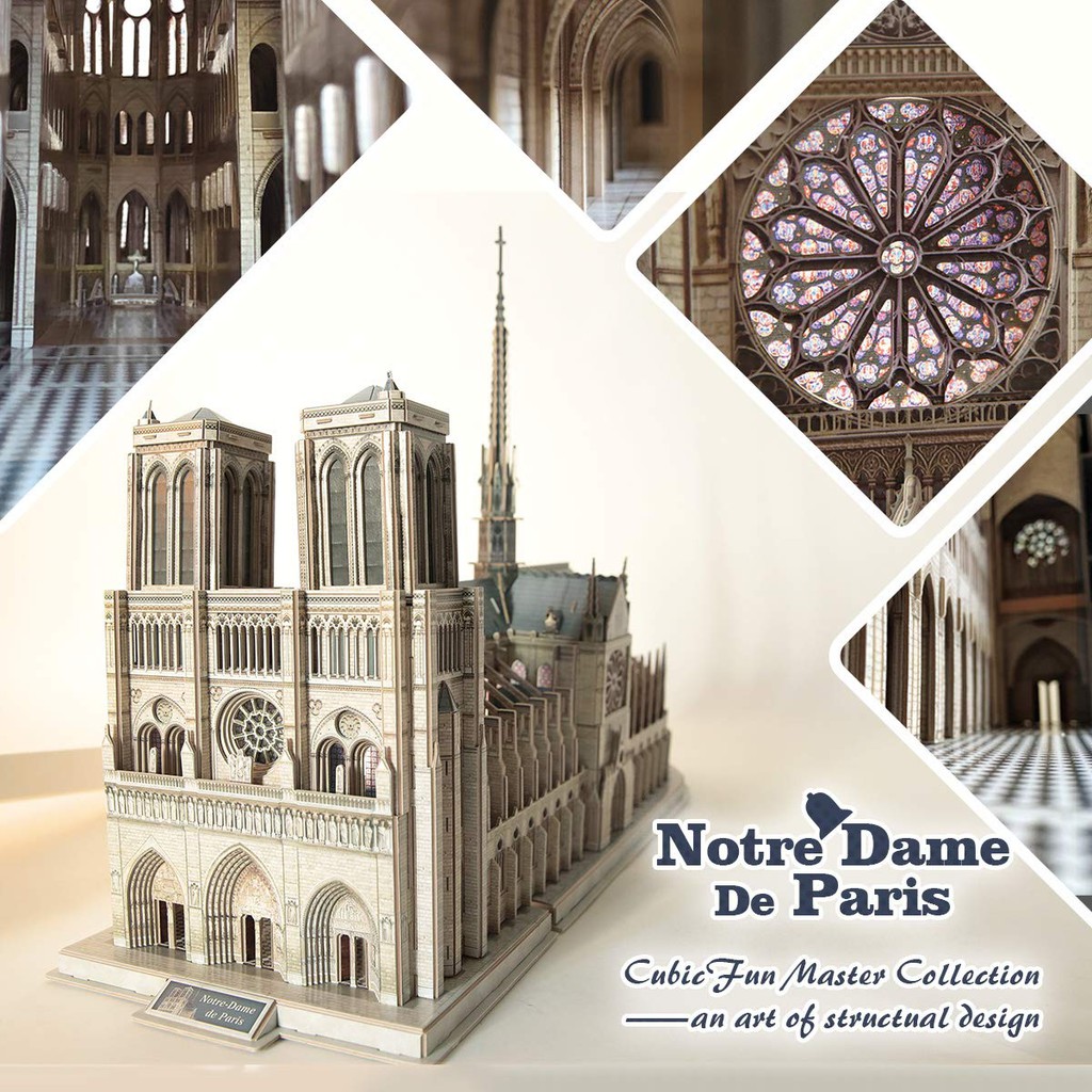Mô hình giấy 3D CubicFun - Notre Dame de Paris (MC260h) cực đại
