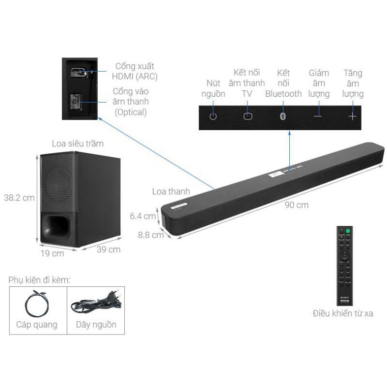 [XẢ KHO] Loa thanh soundbar Sony HT-S350 Công suất 320W Chính hãng bảo hành 12 tháng