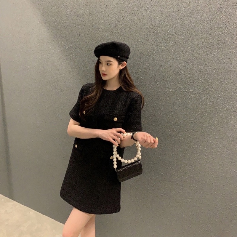 Đầm Dạ Tweed Suông Thiết Kế Đơn Giản Sang Trọng