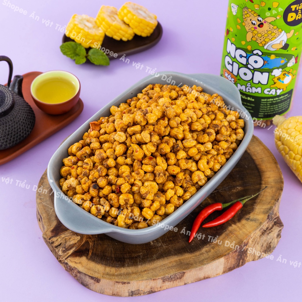 Ngô giòn xóc mắm cay Tiểu Dần 350g, đồ ăn vặt Hà Nội