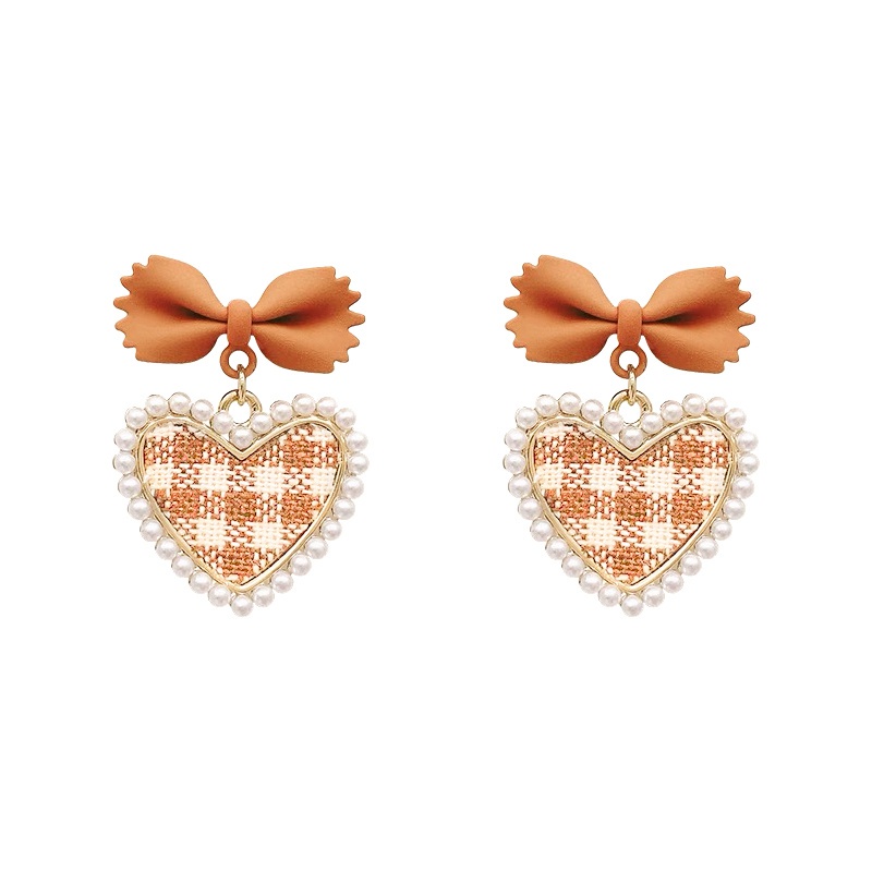 Khuyên tai hình nơ và trái tim phong cách cổ điển hợp thời trang