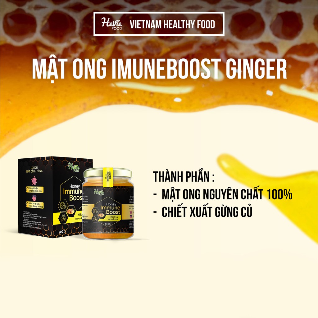 Mật ong chiết xuất Gừng 60g Immuneboost HeVieFood