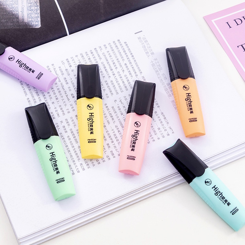 Bút Highlight Pastel Bút Nhớ Dòng Đánh Dấu Nhiều Màu Chất Lượng Cao Loại Nắp Đen