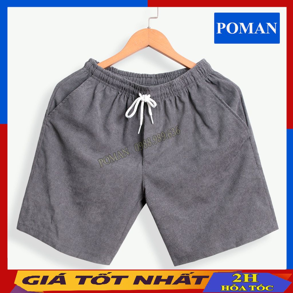 Quần đùi nam chất nhung co dãn thể thao, quần short nam đi chơi mặc nhà thoáng mát phong cách Hàn Quốc QD06 - POMAN