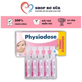 Nước muối sinh lý Physiodose Pháp ( Hộp 40 ống x 5ml ) tép hồng cam kết chính hãng