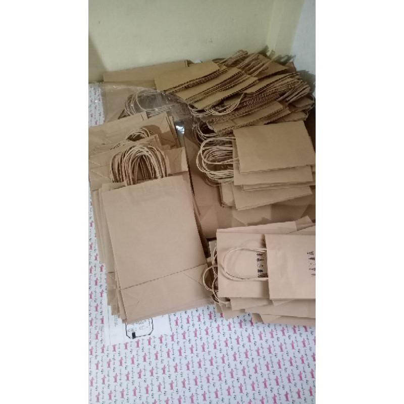 Túi giấy xi măng - túi kraft gói hàng nhiều size - túi giấy dây dừa