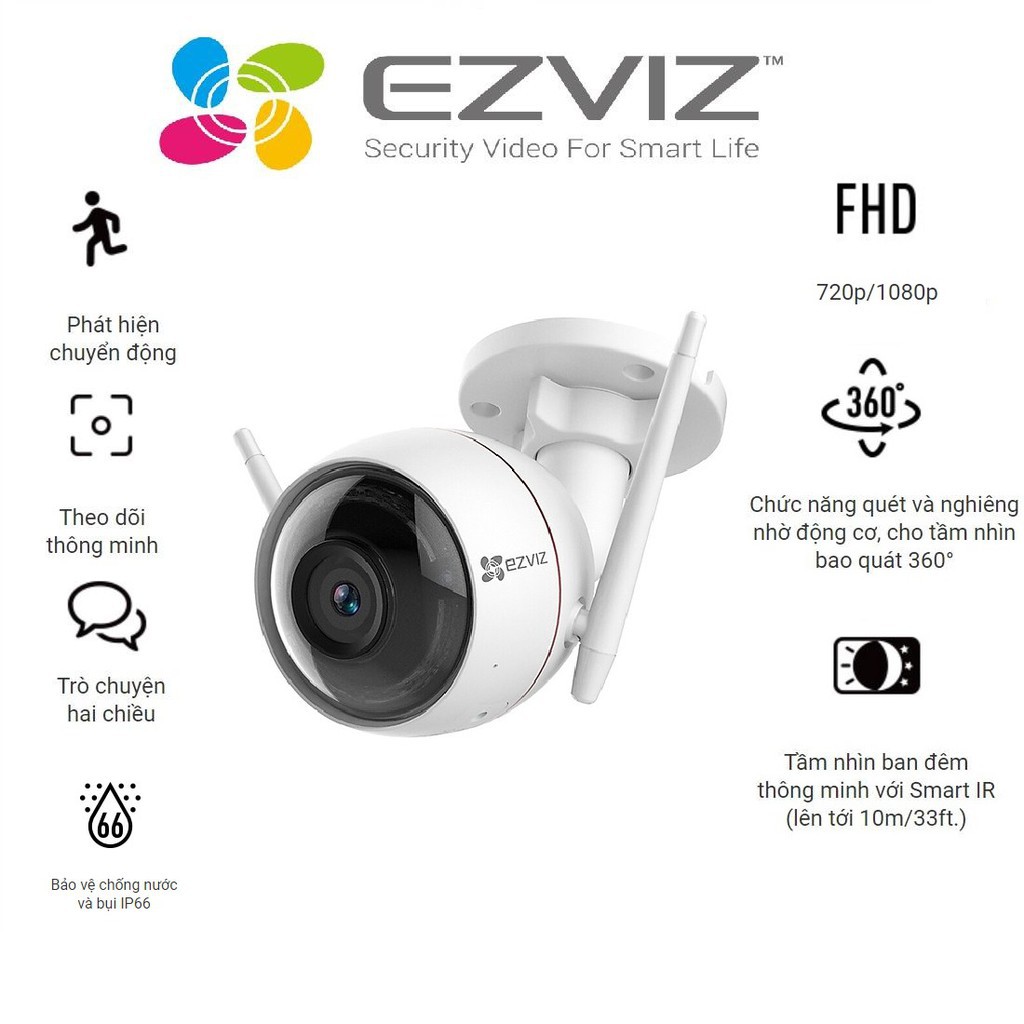 Camera Wifi gắn ngoài trời EZVIZ_CV310 720P/1080P - Hàng chính hãng