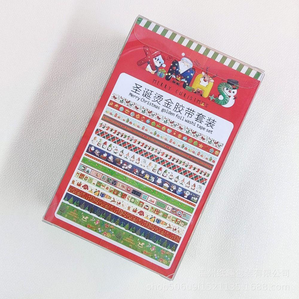 Bộ 16 Cuộn Băng Keo Washi In Họa Tiết Giáng Sinh Mới Trang Trí Sổ Tay DIY