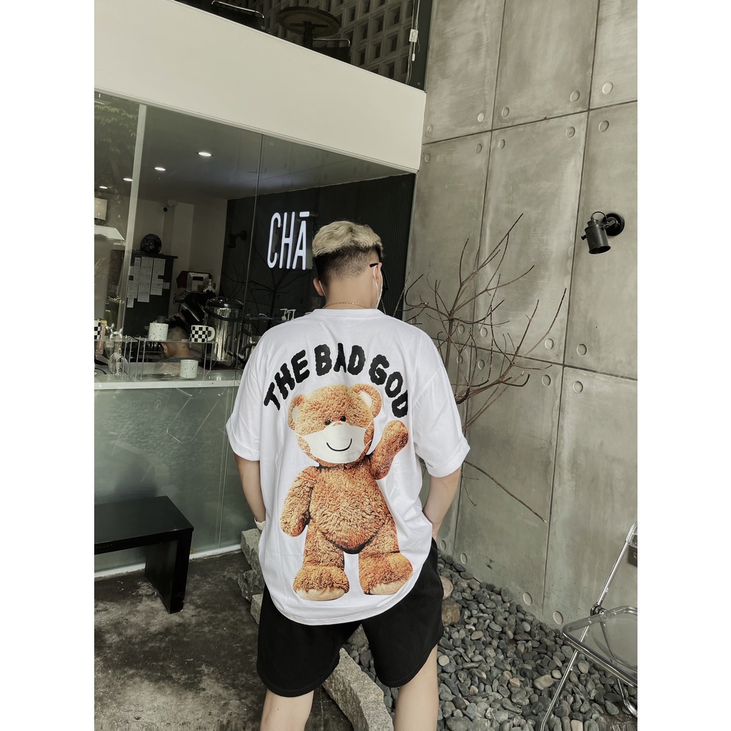 [RẺ VÔ ĐỊCH] Áo phông unisex  Gấu The Bad Good 3 màu basic form rộng tay lỡ dành cho nam nữ