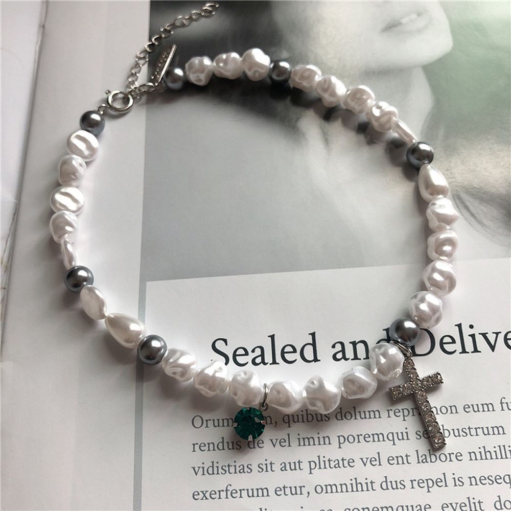 Vòng cổ choker đính ngọc trai nhân tạo nhiều màu phong cách Hàn Quốc thời trang thanh lịch cho nữ