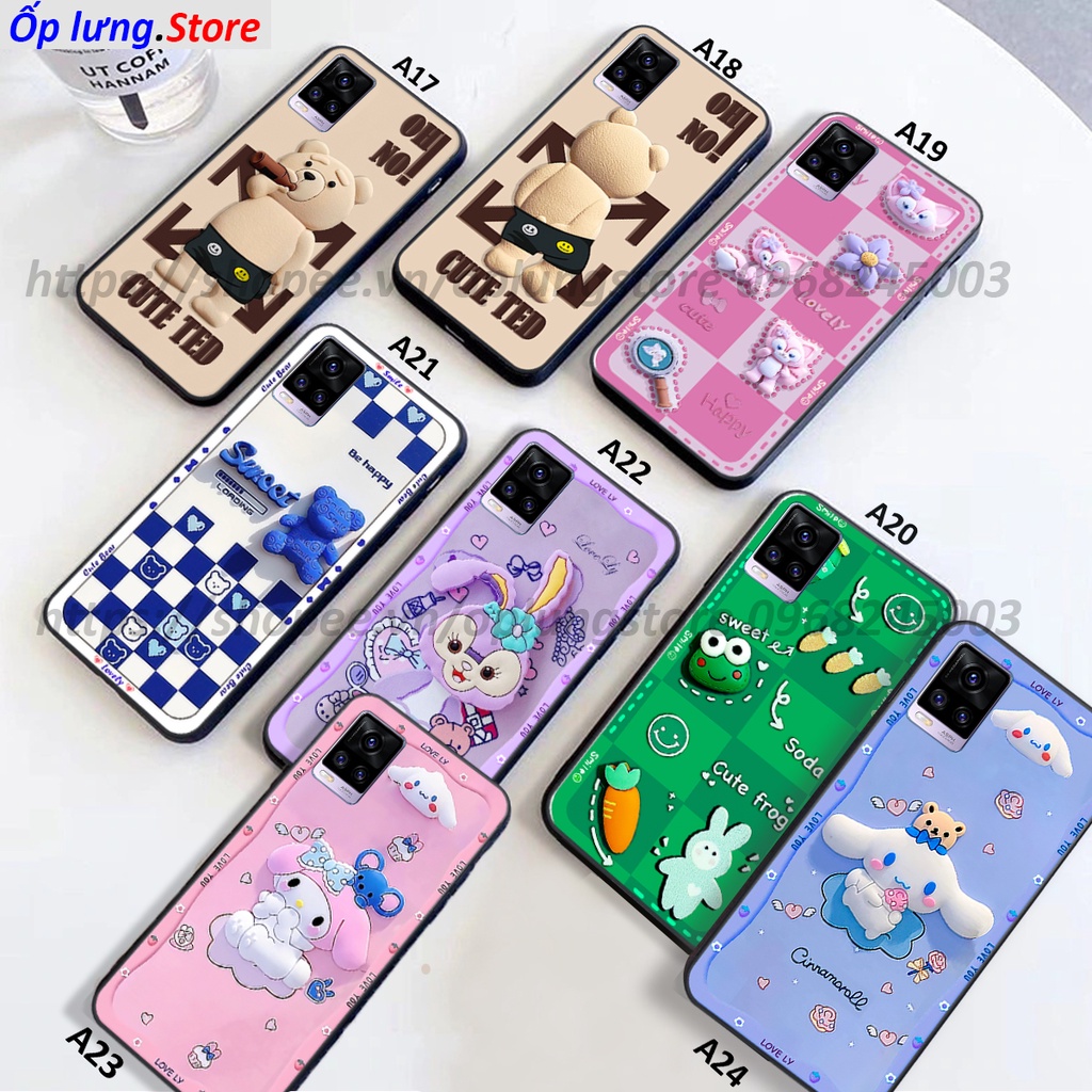 Ốp lưng vivo V20 / V20 SE / V21 5G in hình 3D gấu cute cool ngầu giả nổi.