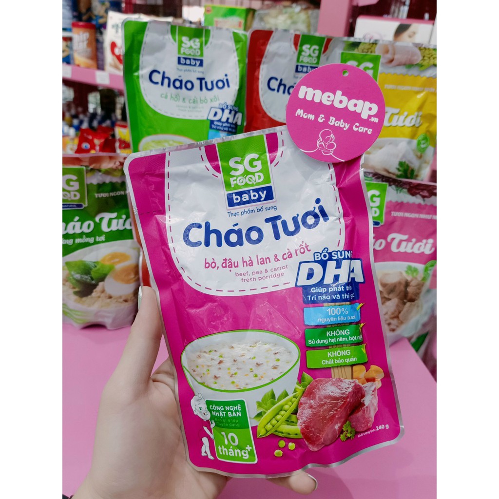 COMBO 8 BỊCH CHÁO TƯƠI ĂN LIỀN SÀI GÒN FOOD NHIỀU VỊ