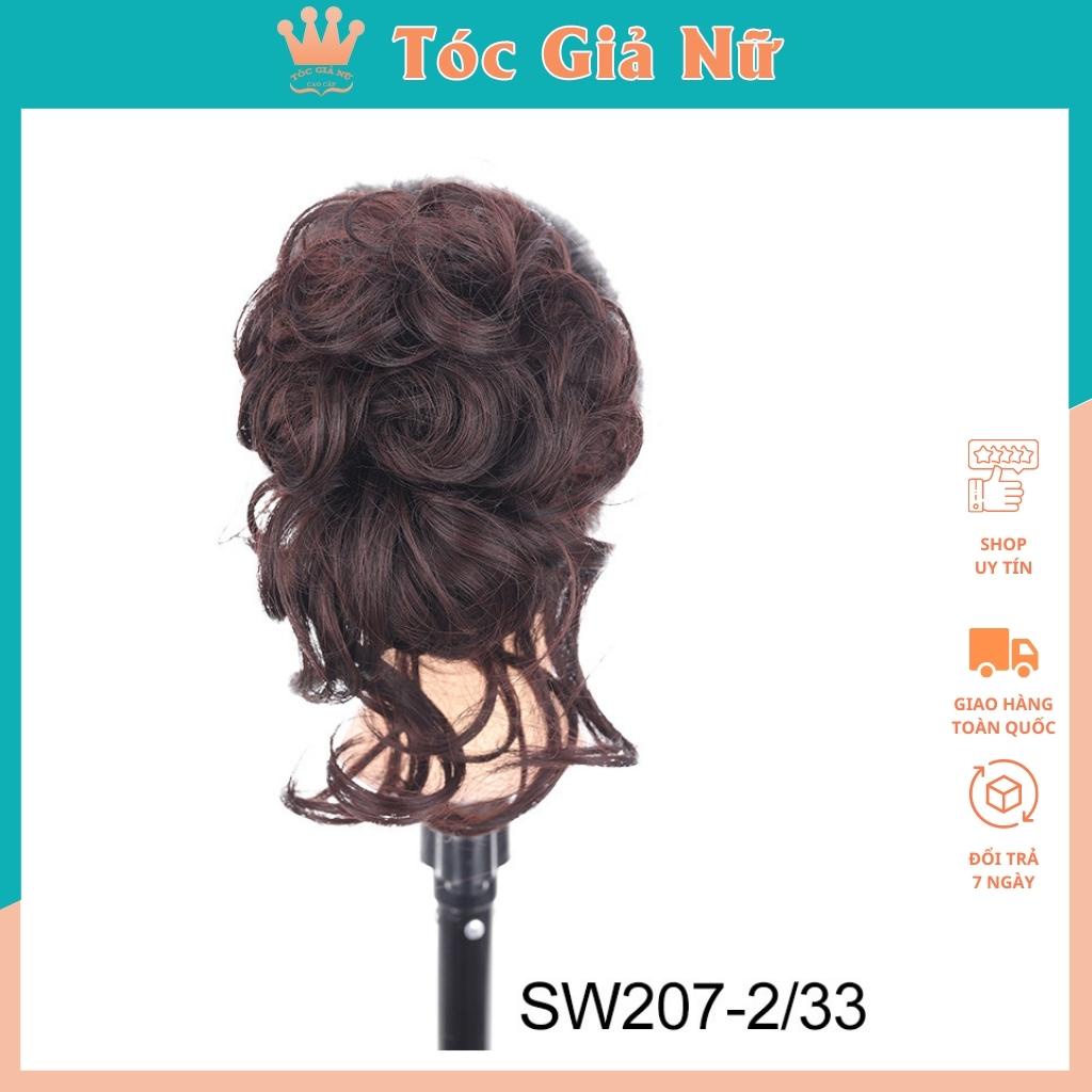 Tóc giả kẹp búi xoăn lơi mã DW207