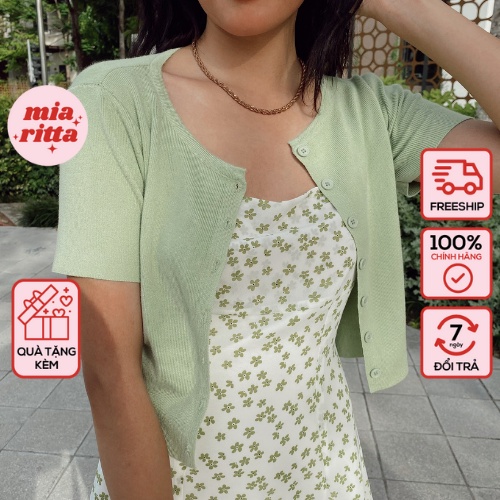 Áo Croptop khuy trước Áo cardigan nữ len dệt kim Mia Ritta A1922 Feedback KH