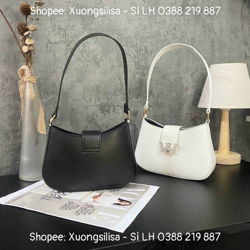 Túi Xách Nữ Túi Đeo Chéo Đeo Vai Size 20 Đính Đá Logo W
